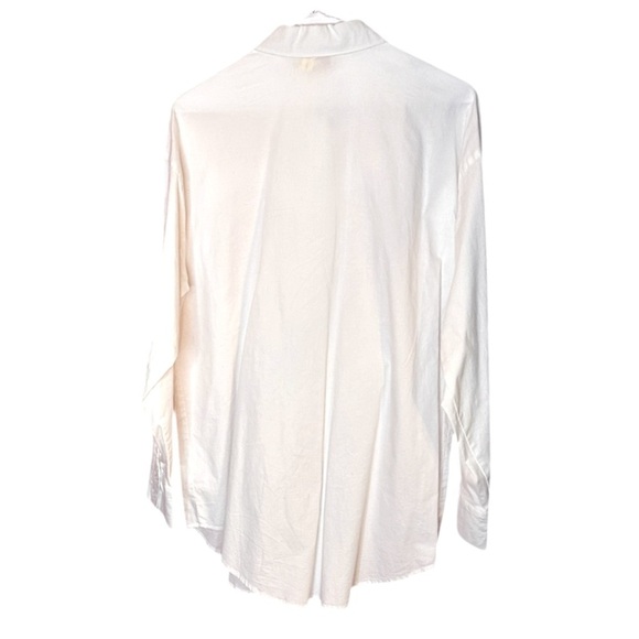 London Rose White Button-Up Shirt with Heart Design Size Large - Picture 2 of 3